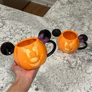 Disney Halloween Minnie Mouse With Bow Pumpkin Mugs (2)